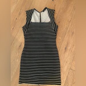 Black and White Striped Dress new S